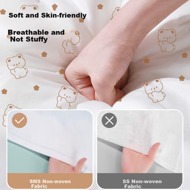 JAJALIN Disposable Four-Piece Hotel Bedding Set with Bedsheet, Duvet Cover, Pill...