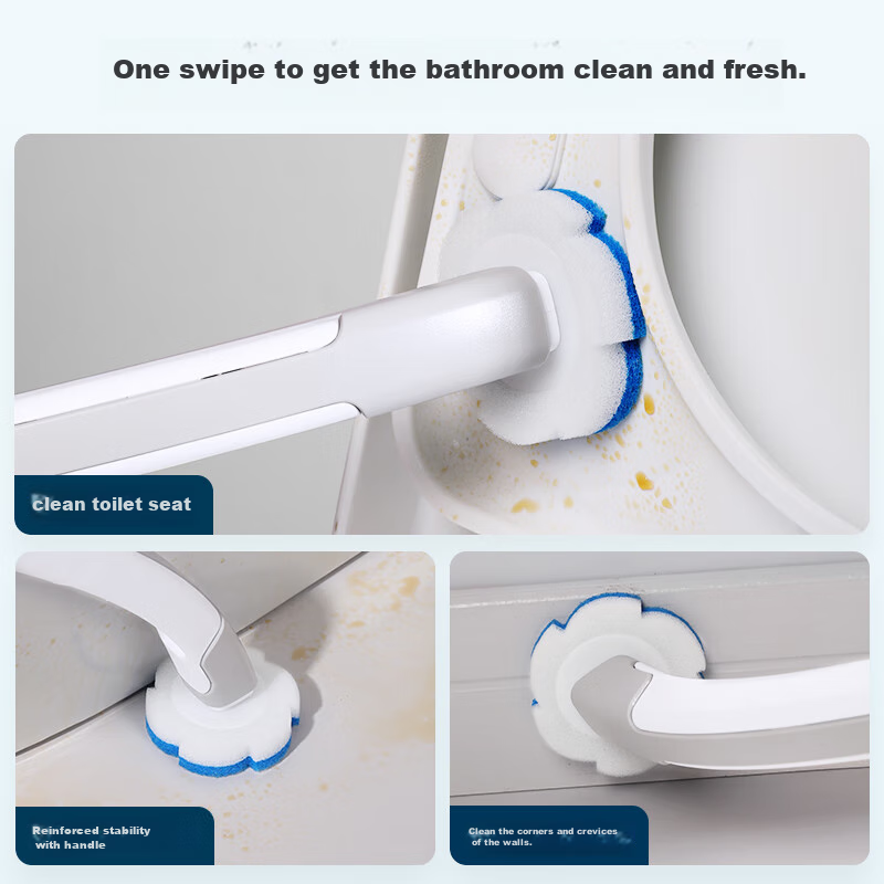 Meili Ya Disposable Toilet Brush Replacement Heads, 28 Pieces, for Squatting Toi...