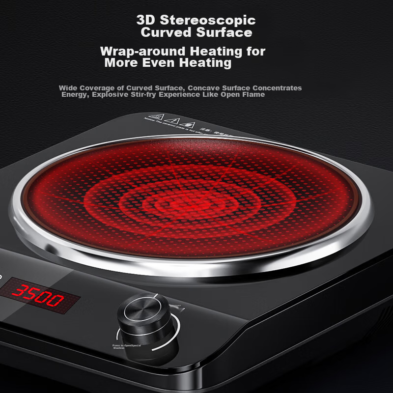 Triangle Commercial Induction Cooker, High-Power Concave Electromagnetic Stove,...