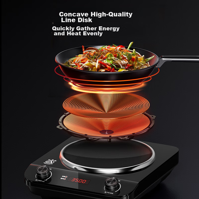 Triangle Commercial Induction Cooker, High-Power Concave Electromagnetic Stove,...