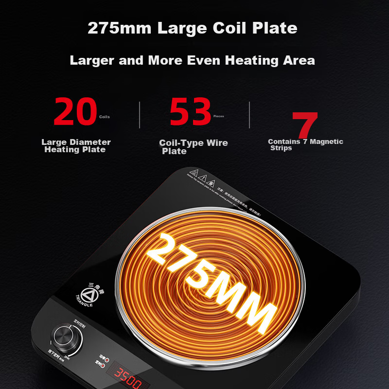 Triangle Commercial Induction Cooker, High-Power Concave Electromagnetic Stove,...