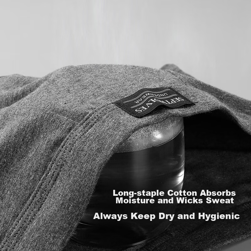 SEPTWOLVES Men's Cotton-Spandex Underwear, Antibacterial Boxer Briefs, 3-Pack