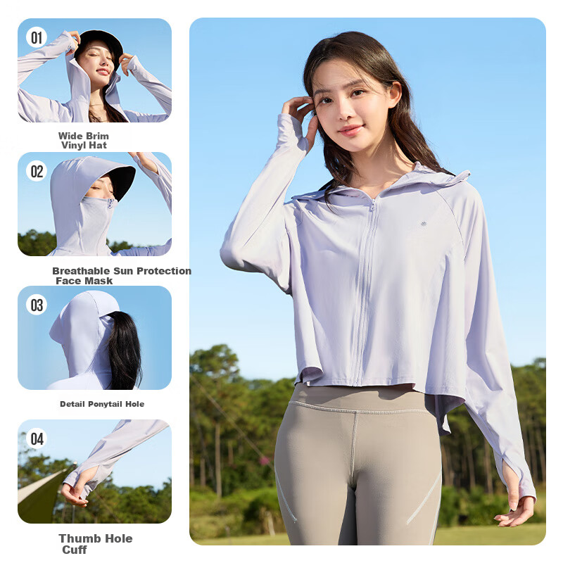 361° Women's Spring and Summer Outdoor Sun Protection Clothing UPF100+ Hooded Ca...