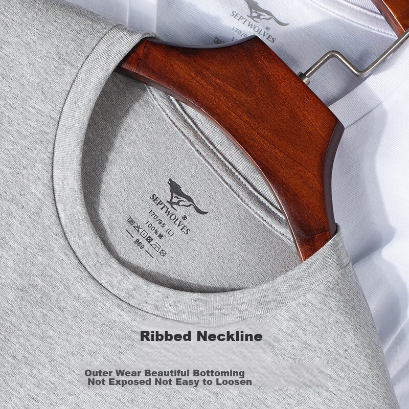 SEPTWOLVES Men's T-Shirt, Pure Cotton Short Sleeve, Spring And Summer Running Br...