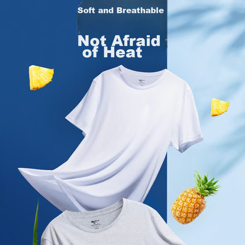 SEPTWOLVES Men's T-Shirt, Pure Cotton Short Sleeve, Spring And Summer Running Br...