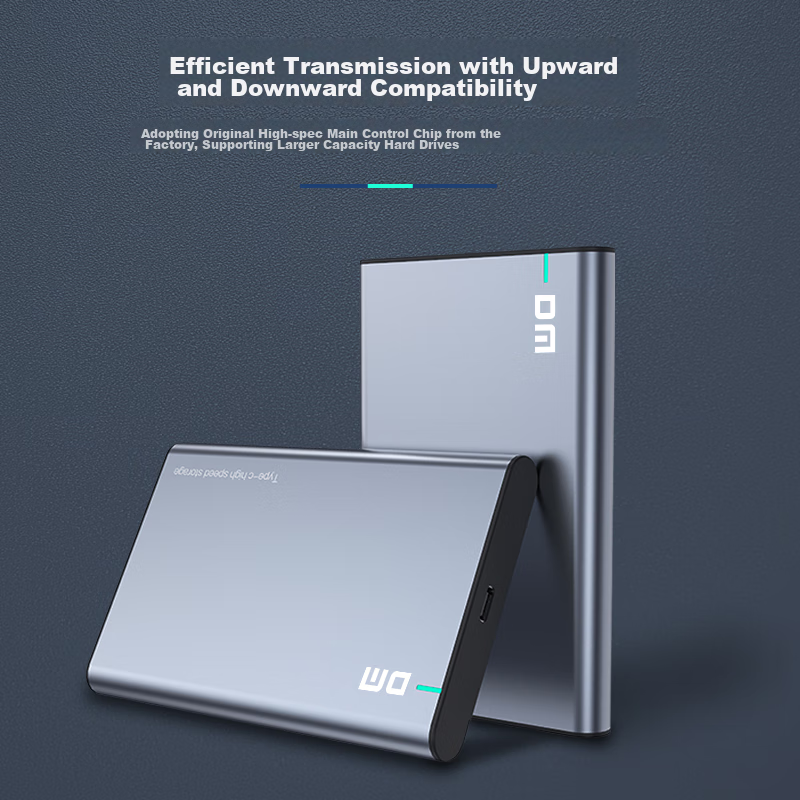 DM Daimai Type-C External Hard Drive Enclosure, 2.5-Inch, HD002, Gray-Black, SAT...