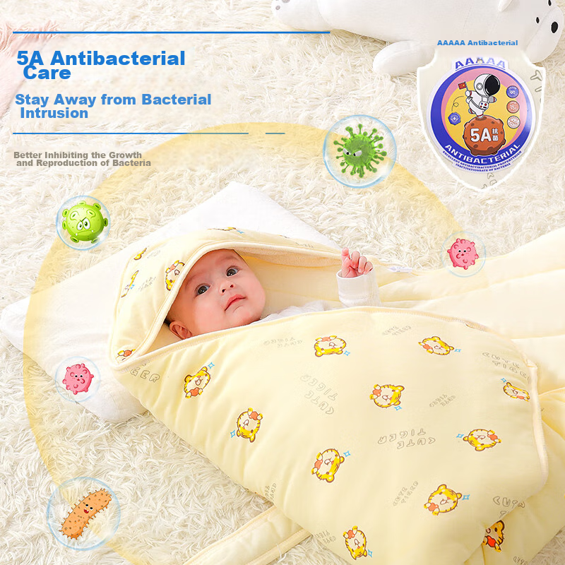 NanJiren Newborn Baby Swaddle, Anti-Startle Sleeping Bag, Pure Cotton Wrap, Baby...