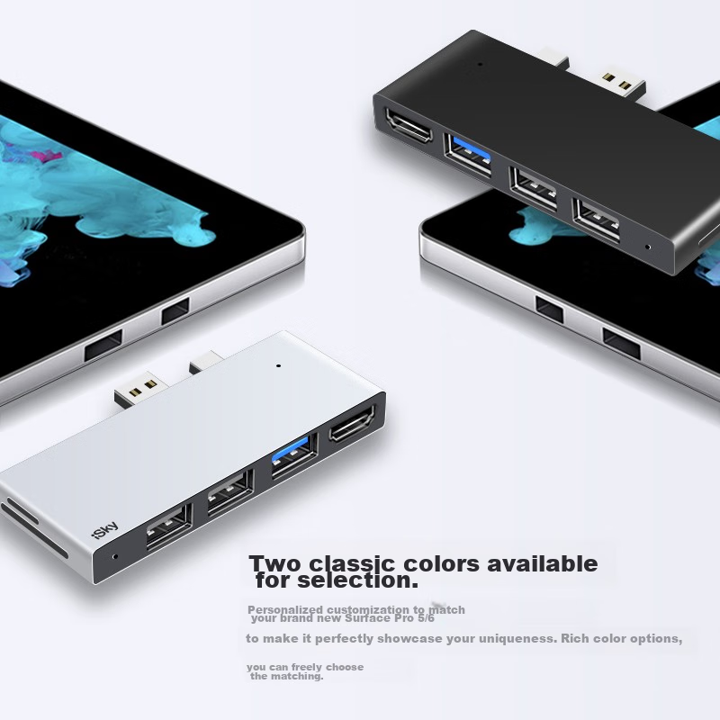 Isky Microsoft Surface Pro 5/6 Docking Station Converter, USB Projection Adapter...