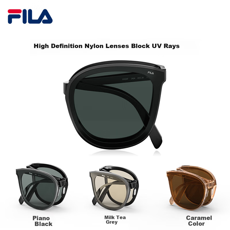 FILA Foldable TR Lightweight Sunglasses Men's Anti-UV Sun Glasses Women 934 Milk...