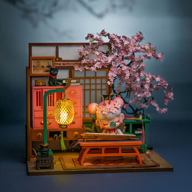 Rolife DIY Dollhouse, Nanqi Cherry Blossom Courtyard Building Blocks, Handmade A...