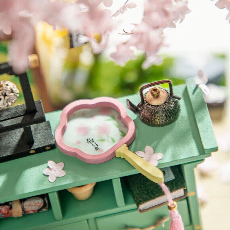 Rolife DIY Dollhouse, Nanqi Cherry Blossom Courtyard Building Blocks, Handmade A...