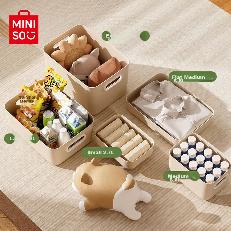 MINISO Storage Box, Desktop Organizer, Storage Container, Snack And Kitchen Stor...