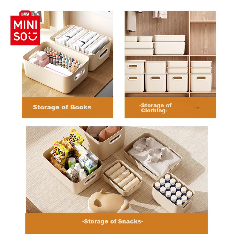 MINISO Storage Box, Desktop Organizer, Storage Container, Snack And Kitchen Stor...