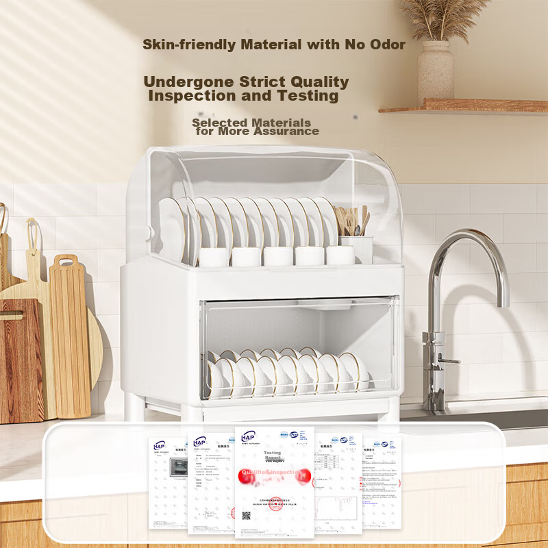 PINYU [Extra Large] Bowl And Plate Storage Rack, Double-Layer Kitchen Cabinet fo...