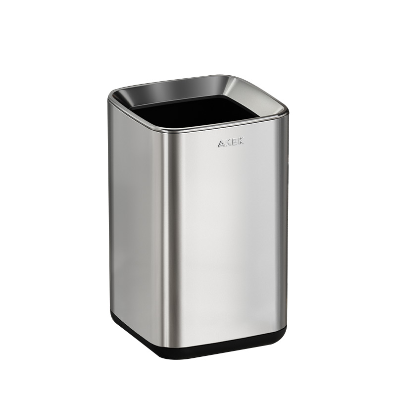 AKBK Stainless Steel Trash Can Household Living Room Kitchen Bathroom Light Luxu...