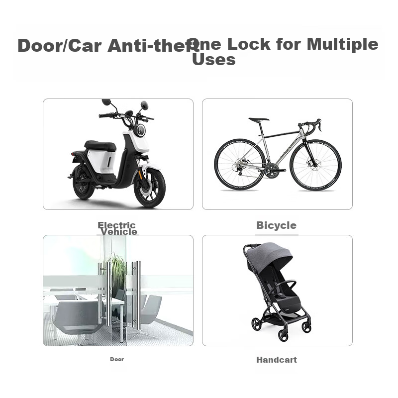 PEAK Bicycle Lock, Combination Lock, Steel Cable, Anti-Theft, for Electric Bikes...