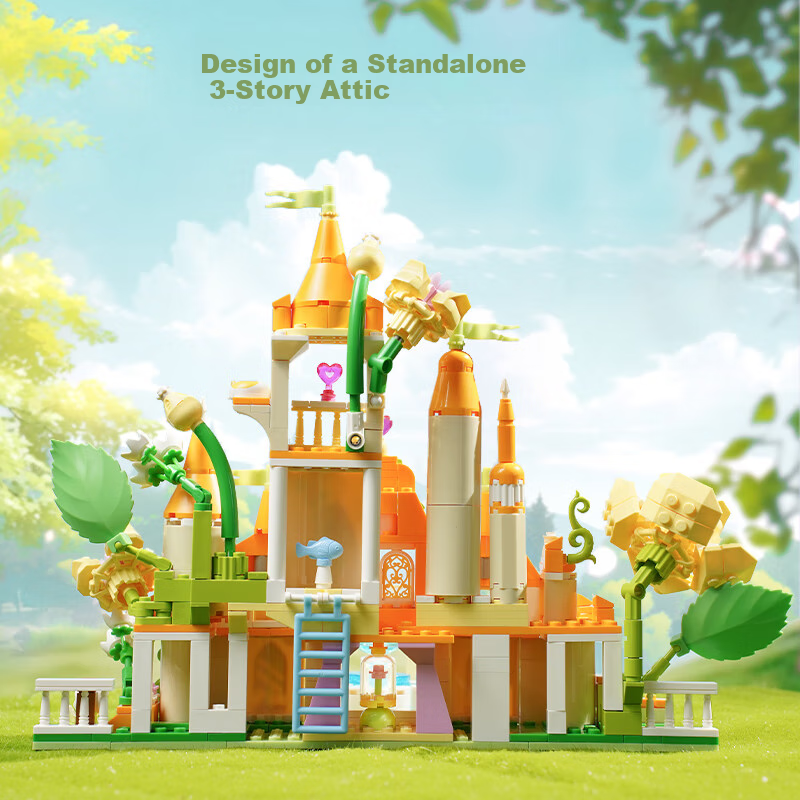 Enlightenment Building Blocks Girl's Villa Castle Model Small Particle Assembly...