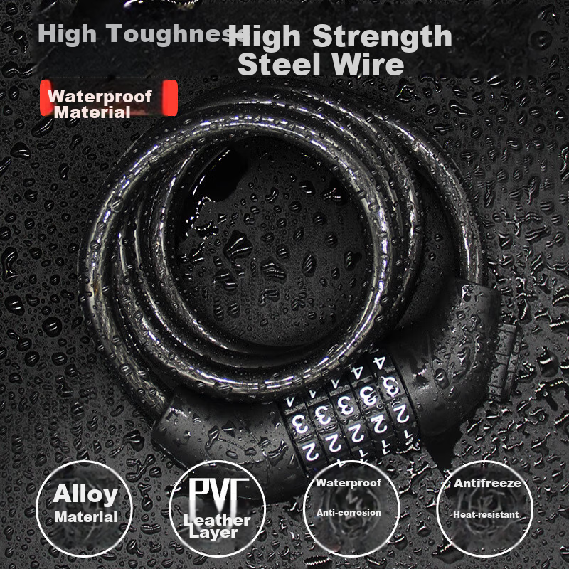 Ousen Bicycle Lock, Combination Lock, for Bicycles, Mountain Bikes, Electric Bik...