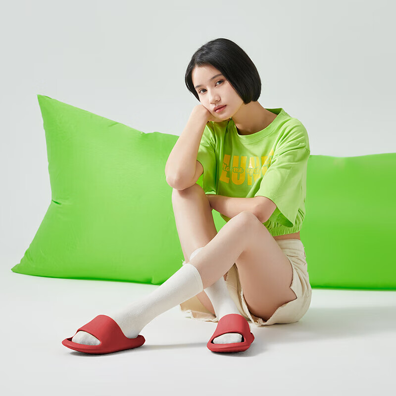 Poxi Banana Boat Couple Slippers Women Summer Bathroom Non-slip Indoor Home Slip...