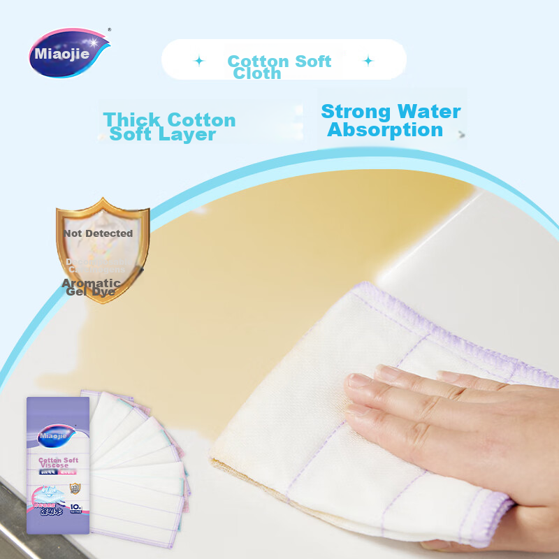 Miaojie Cotton Soft Cleaning Cloth 10-Pack, Kitchen Dishwashing Cloth Household...