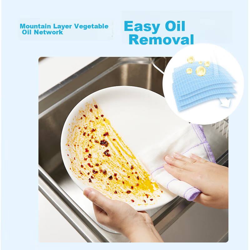 Miaojie Cotton Soft Cleaning Cloth 10-Pack, Kitchen Dishwashing Cloth Household...