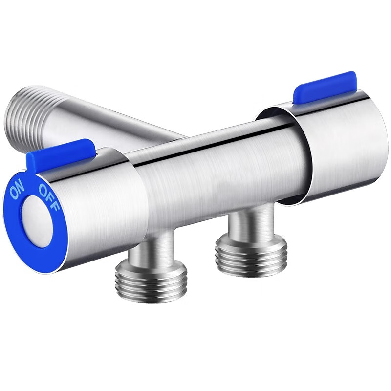 Pupi Dual-Row Washing Machine Faucet, 304 Stainless Steel Angle Valve, One-In Wa...
