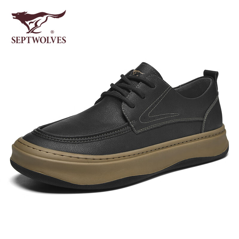 Seven Wolves Official Men's Casual Business Leather Shoes Soft Bottom Formal Sho...