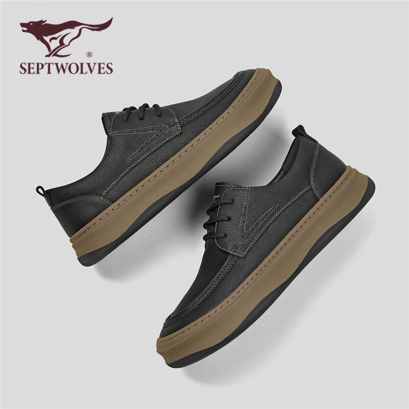 Seven Wolves Official Men's Casual Business Leather Shoes Soft Bottom Formal Sho...