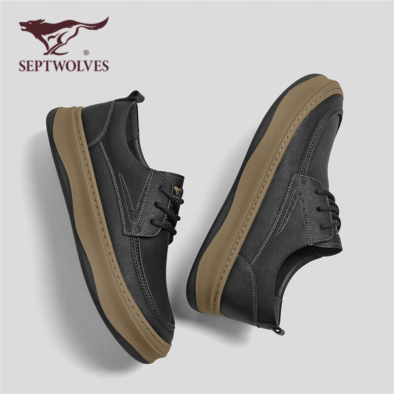 Seven Wolves Official Men's Casual Business Leather Shoes Soft Bottom Formal Sho...