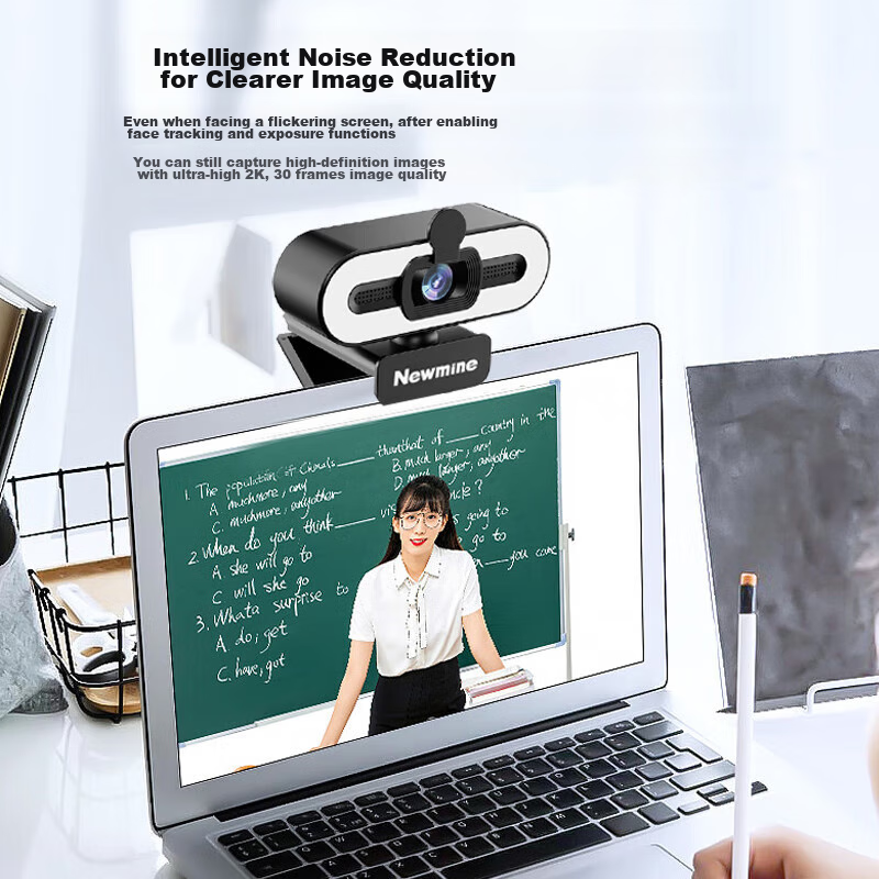 Newmine 2K Beauty Live Streaming HD Webcam with Microphone for Desktop And Lapto...
