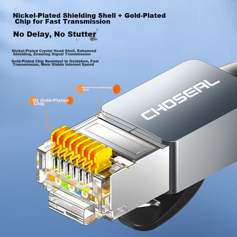 Akihabara (CHOSEAL) Cat7 10 Gigabit Ethernet Cable, High-Speed Network Patch Cor...