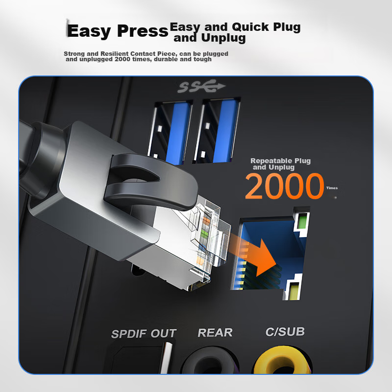 Akihabara (CHOSEAL) Cat7 10 Gigabit Ethernet Cable, High-Speed Network Patch Cor...