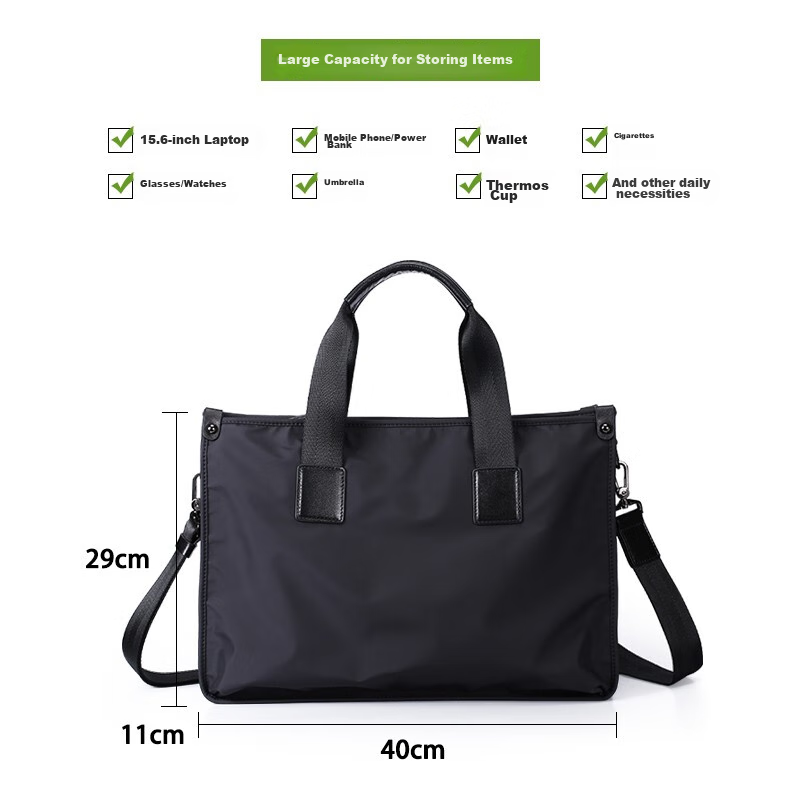 Paibaojue Handbag for Men, Business Briefcase, Large Capacity 15.6-Inch Laptop B...
