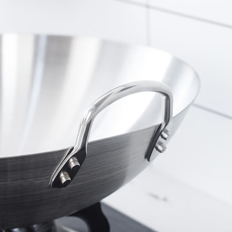 Quanshi Stainless Steel Commercial 60cm Double-ear Frying Pan for Restaurants, N...