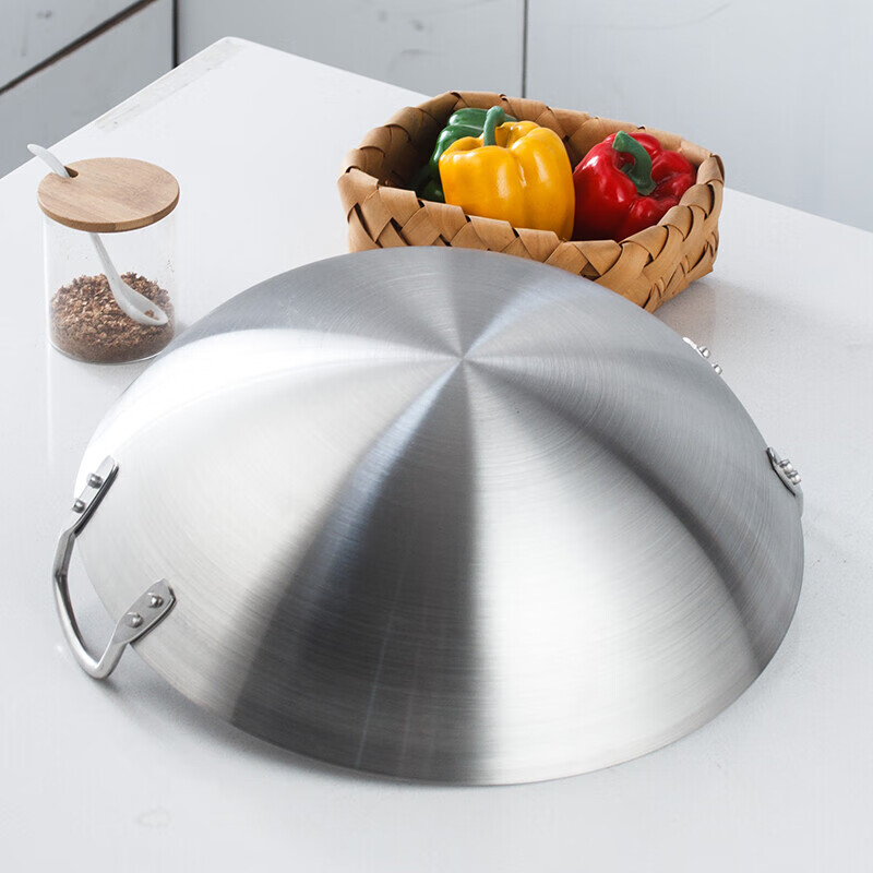 Quanshi Stainless Steel Commercial 60cm Double-ear Frying Pan for Restaurants, N...