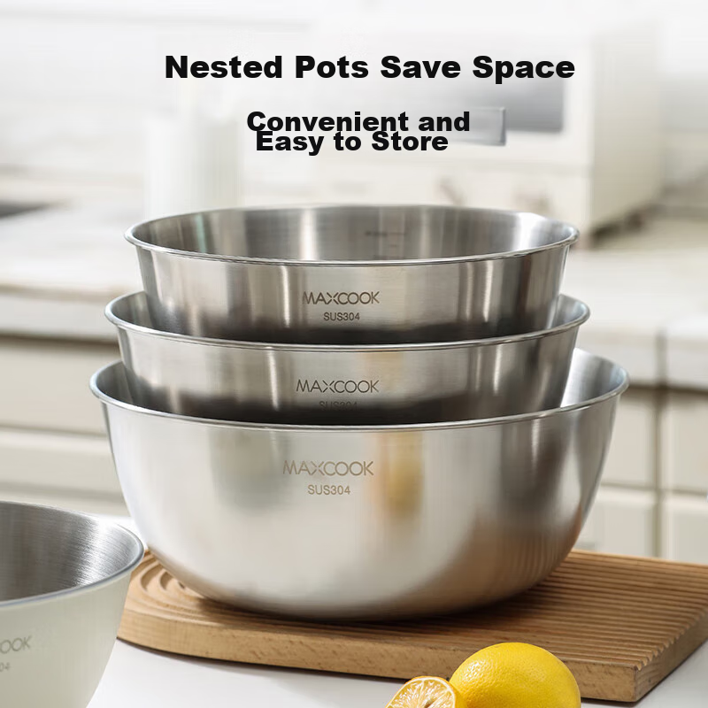 Meichun (Maxcook) 304 Stainless Steel Bowl, Salad Bowl, Thickened Seasoning Bowl...