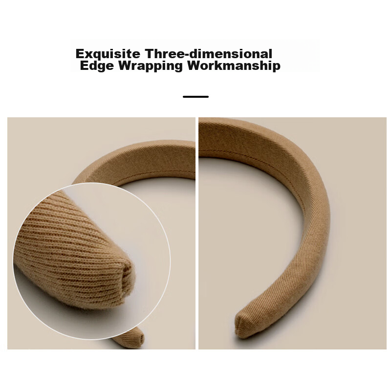 Meifuyu Wide-Edge High Crown Sponge Headband (Dark Coffee Color), Hair Clip, Fac...