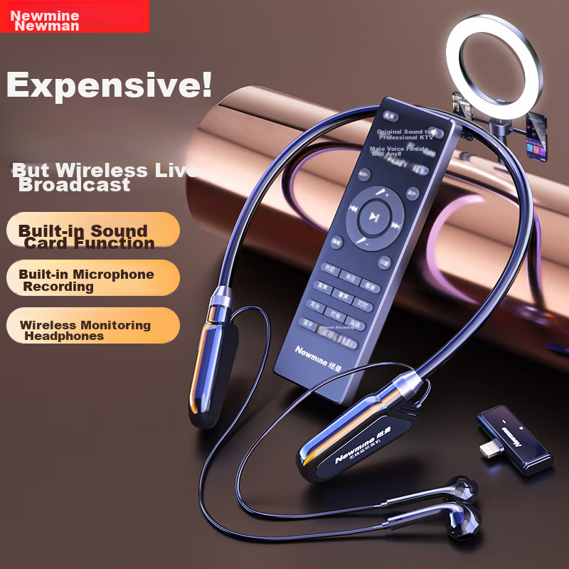 Newman C02 Wireless Monitoring Live Streaming Headset, Host-Specific Sound Card...
