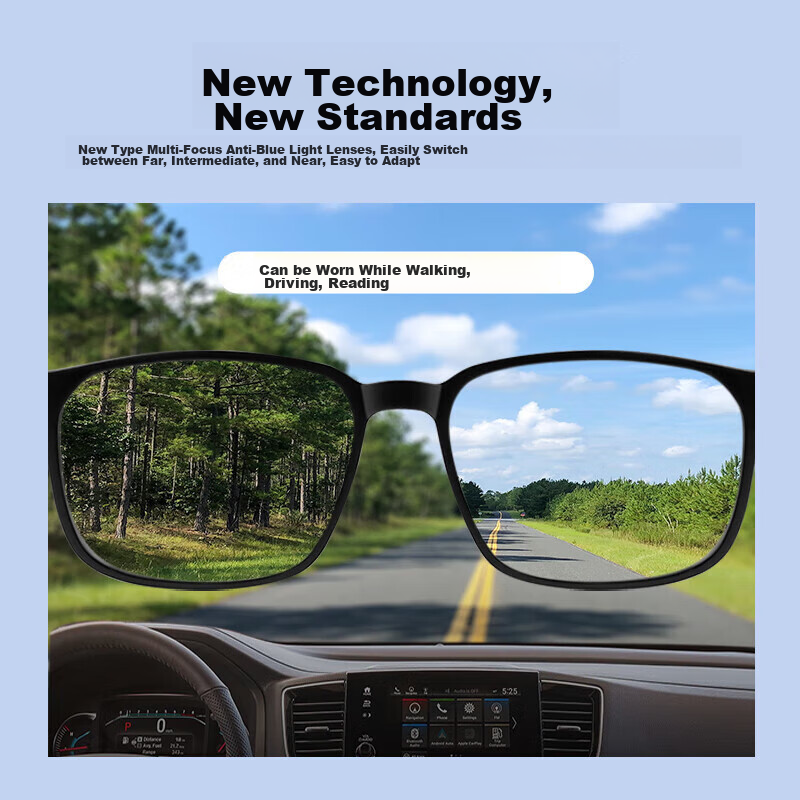 Mr. PuTian Reading Glasses for Men And Women, Anti-Blue Light, Bifocal, Smart Zo...