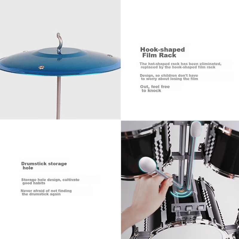 QIAO WA BAO BEI Drum Set for Children Beginners, Boys And Girls 1-3 Years Old, L...