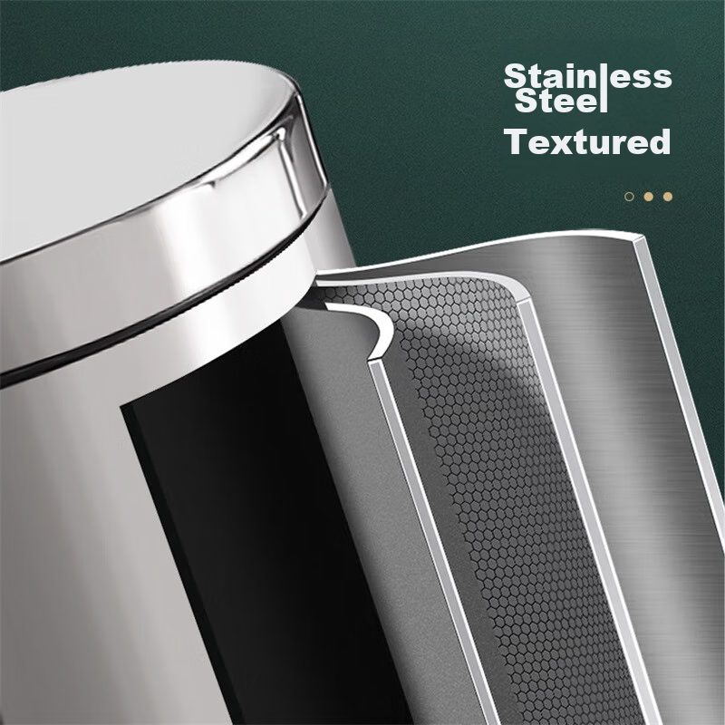 Ouranzhe Pedal Trash Can with Lid, 5L Mirror Polished Stainless Steel, for Livin...