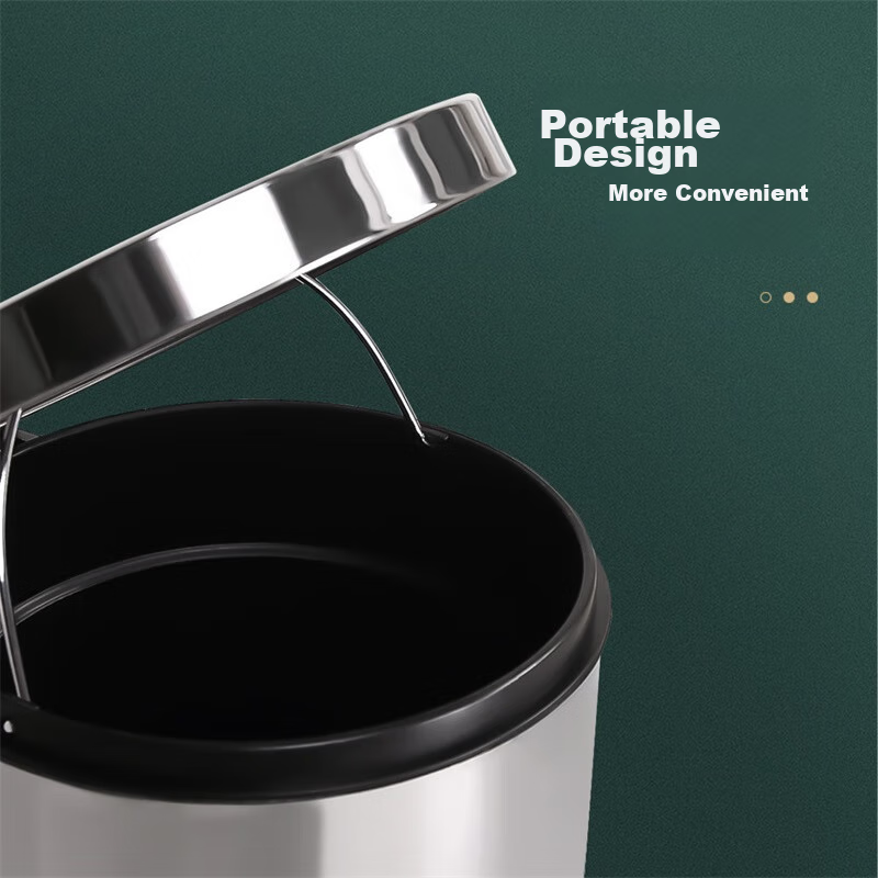 Ouranzhe Pedal Trash Can with Lid, 5L Mirror Polished Stainless Steel, for Livin...