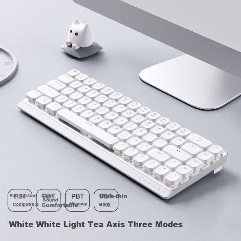 EWEADN (EWEADN) MK68 Wireless Bluetooth Three-Mode Low-Profile Tea Axis Mechanic...