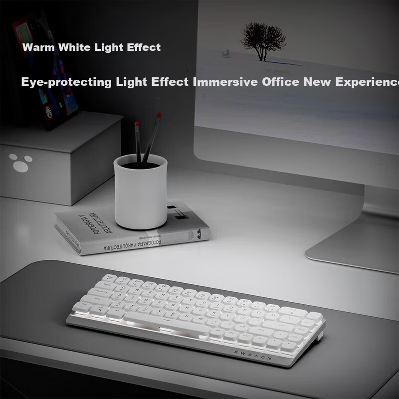 EWEADN (EWEADN) MK68 Wireless Bluetooth Three-Mode Low-Profile Tea Axis Mechanic...