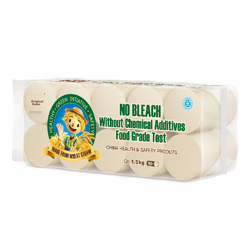Quanlin Natural Coreless Toilet Paper, 3-Ply 150g*10 Rolls, Food-Grade Toilet Pa...