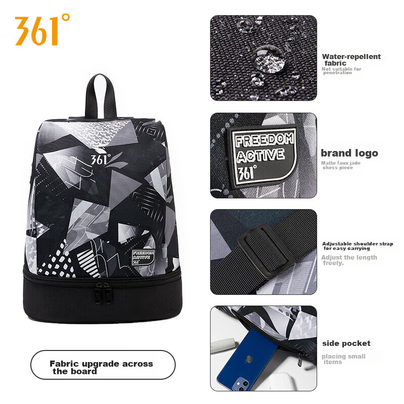361° Fitness Bag for Men And Women, Dry And Wet Separation, Waterproof Swimming...