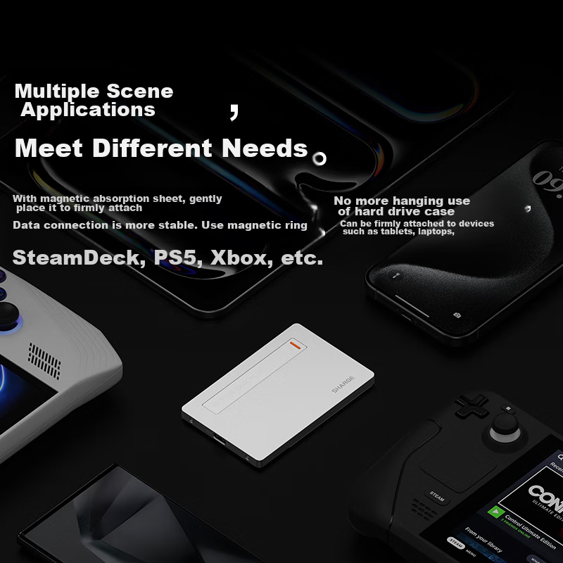 Shanji Flash Drive Plus Magnetic Hard Drive Enclosure, M.2 NVMe SSD MagSafe Exte...