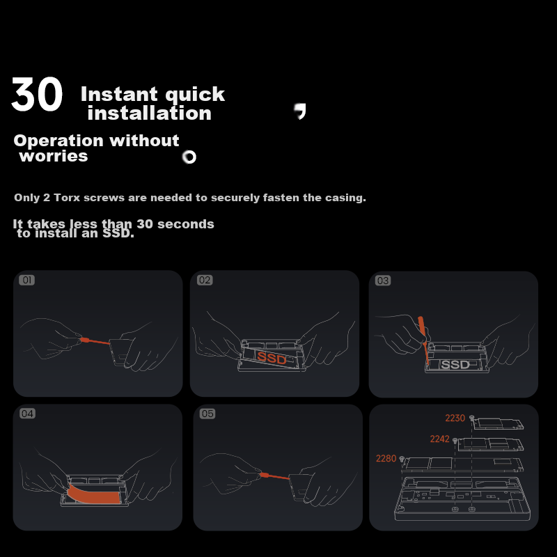 Shanji Flash Drive Plus Magnetic Hard Drive Enclosure, M.2 NVMe SSD MagSafe Exte...