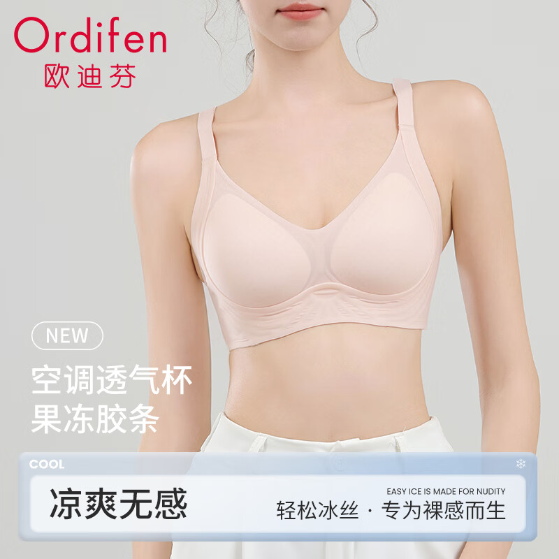 Ordifen Ice Silk Seamless Wireless Women's Underwear, Summer Thin Style, Push-Up...
