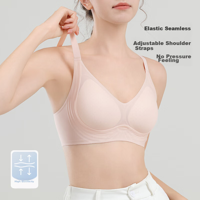 Ordifen Ice Silk Seamless Wireless Women's Underwear, Summer Thin Style, Push-Up...